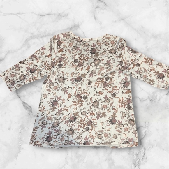 Pure Jill Multicolored Floral Printed Soft V-Neck Top Medium - Picture 3 of 5